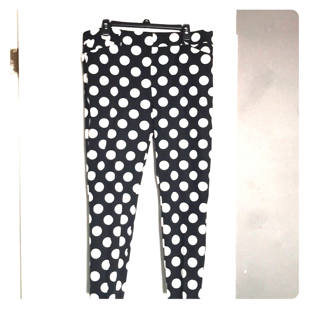 Cute black pants with white polka dots!
